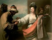 Benjamin West, Isaac s servant trying the bracelet on Rebecca s arm
